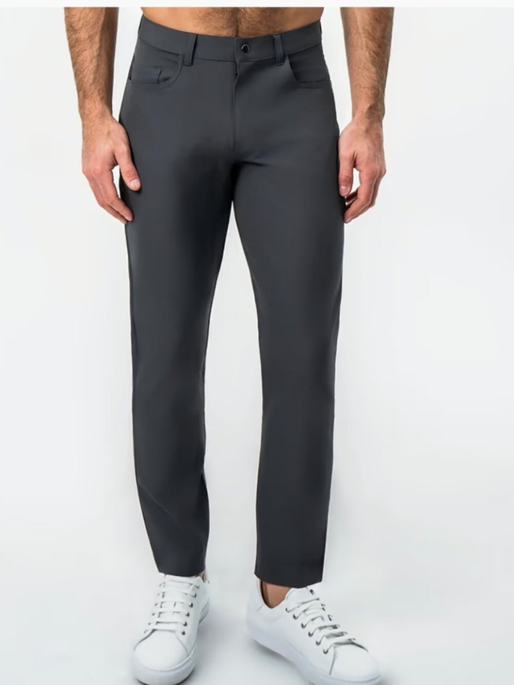 State & Liberty Athletic Fit Stretch Tech Chino Charcoal Size 32x30